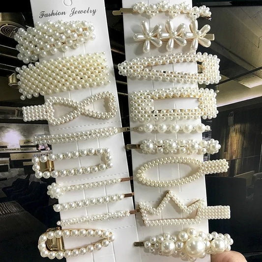 Elegant Pearl Hair Clips Set