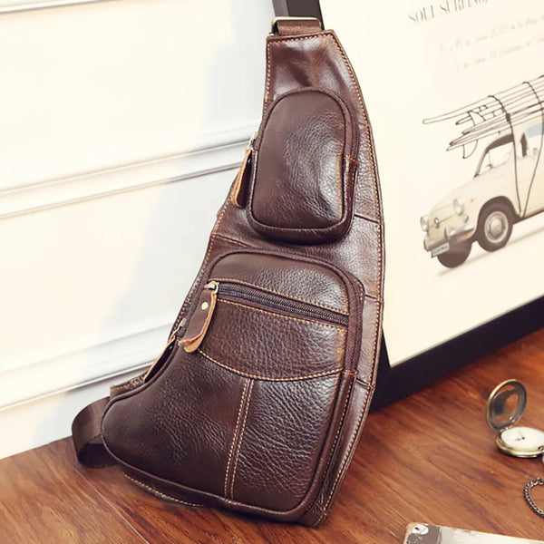 Retro Leather Sling Backpack