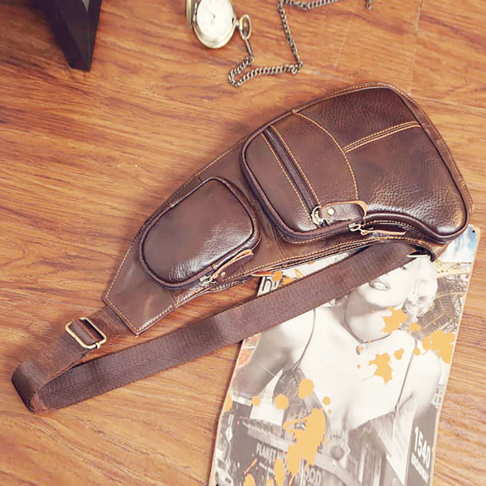 Retro Leather Sling Backpack