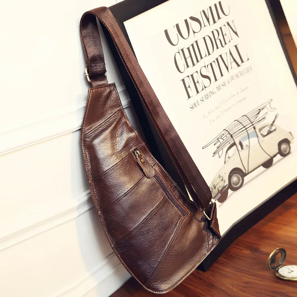 Retro Leather Sling Backpack