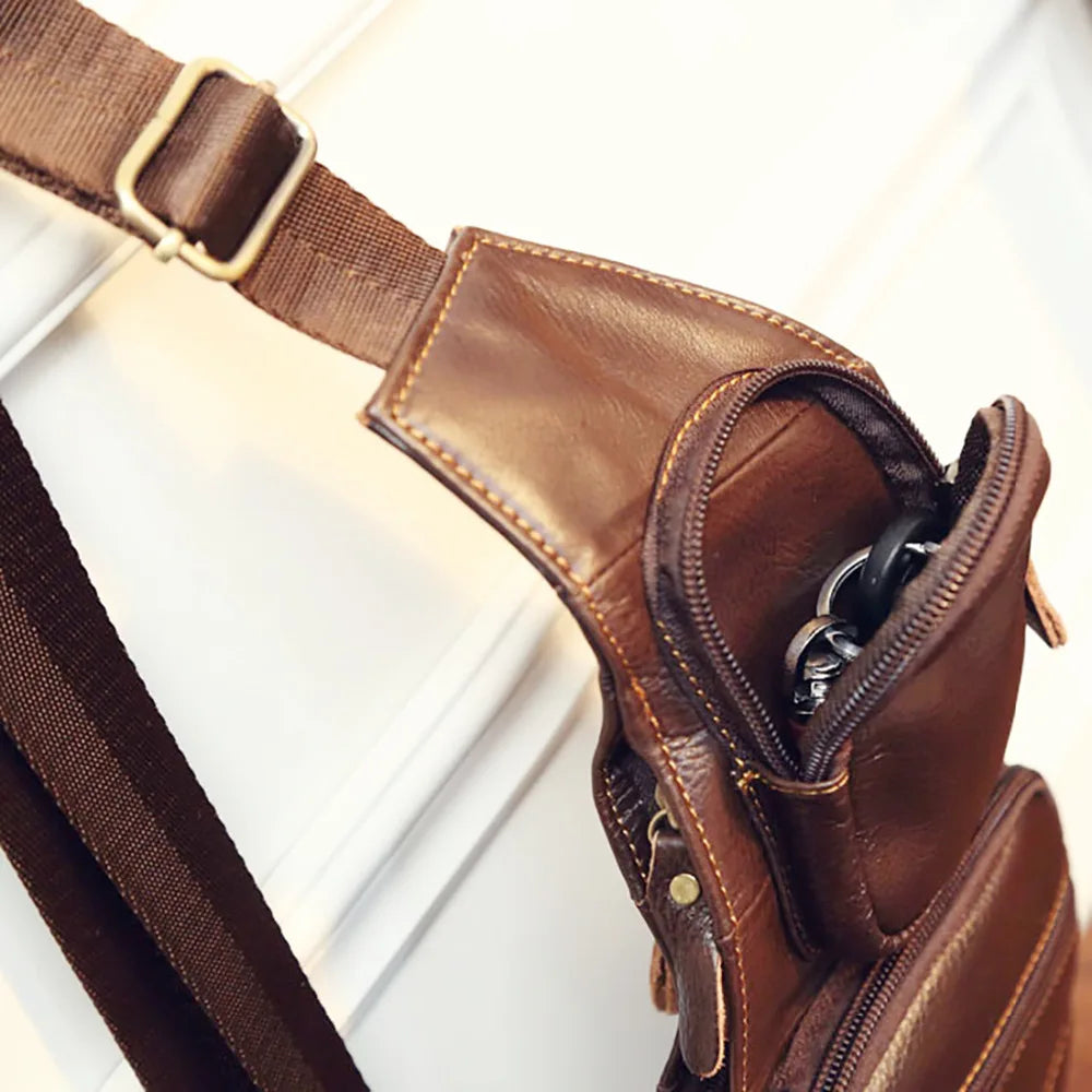 Retro Leather Sling Backpack