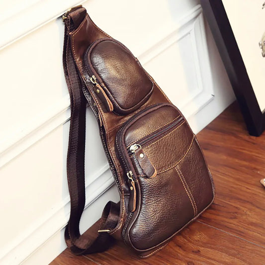 Retro Leather Sling Backpack