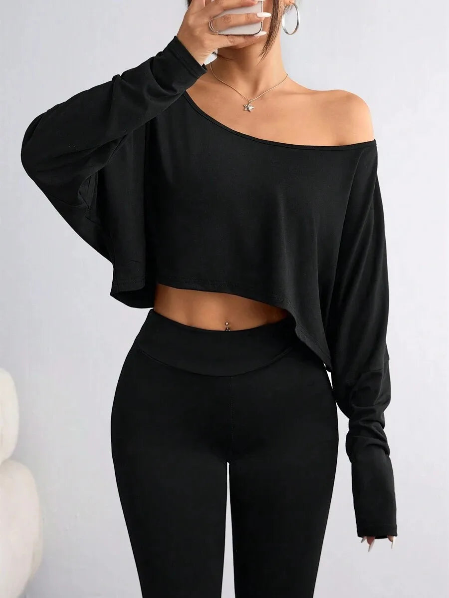 Stylish Black Asymmetrical Top