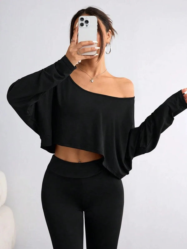 Stylish Black Asymmetrical Top