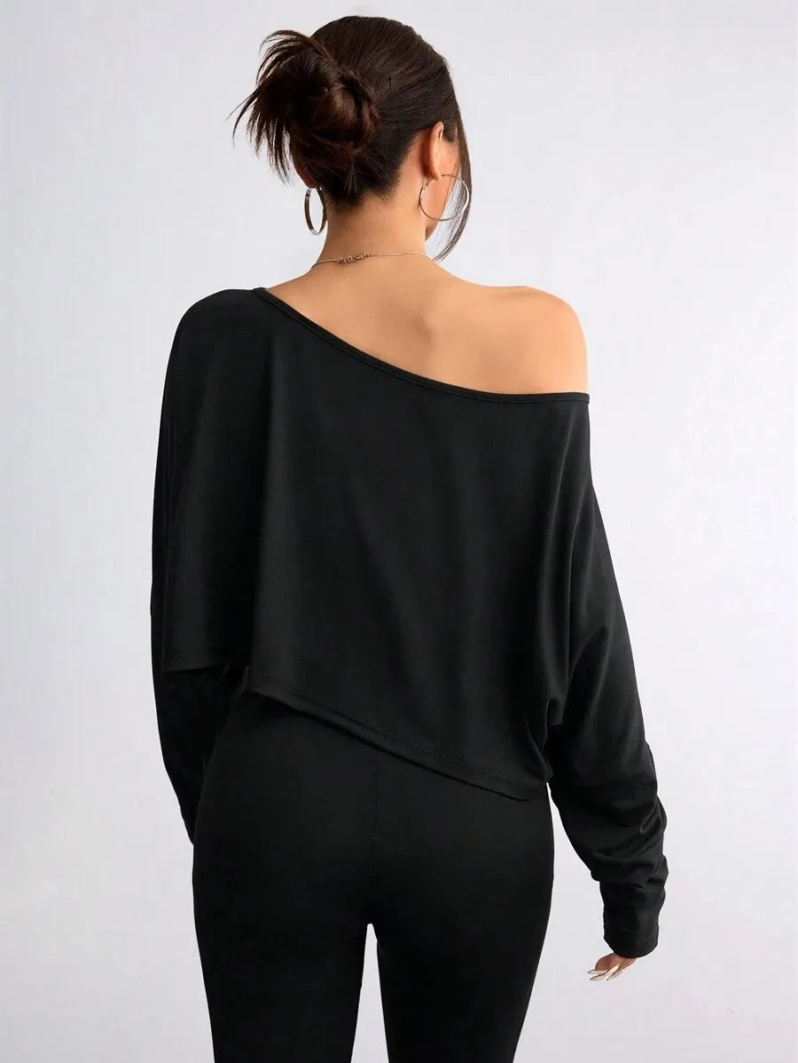 Stylish Black Asymmetrical Top